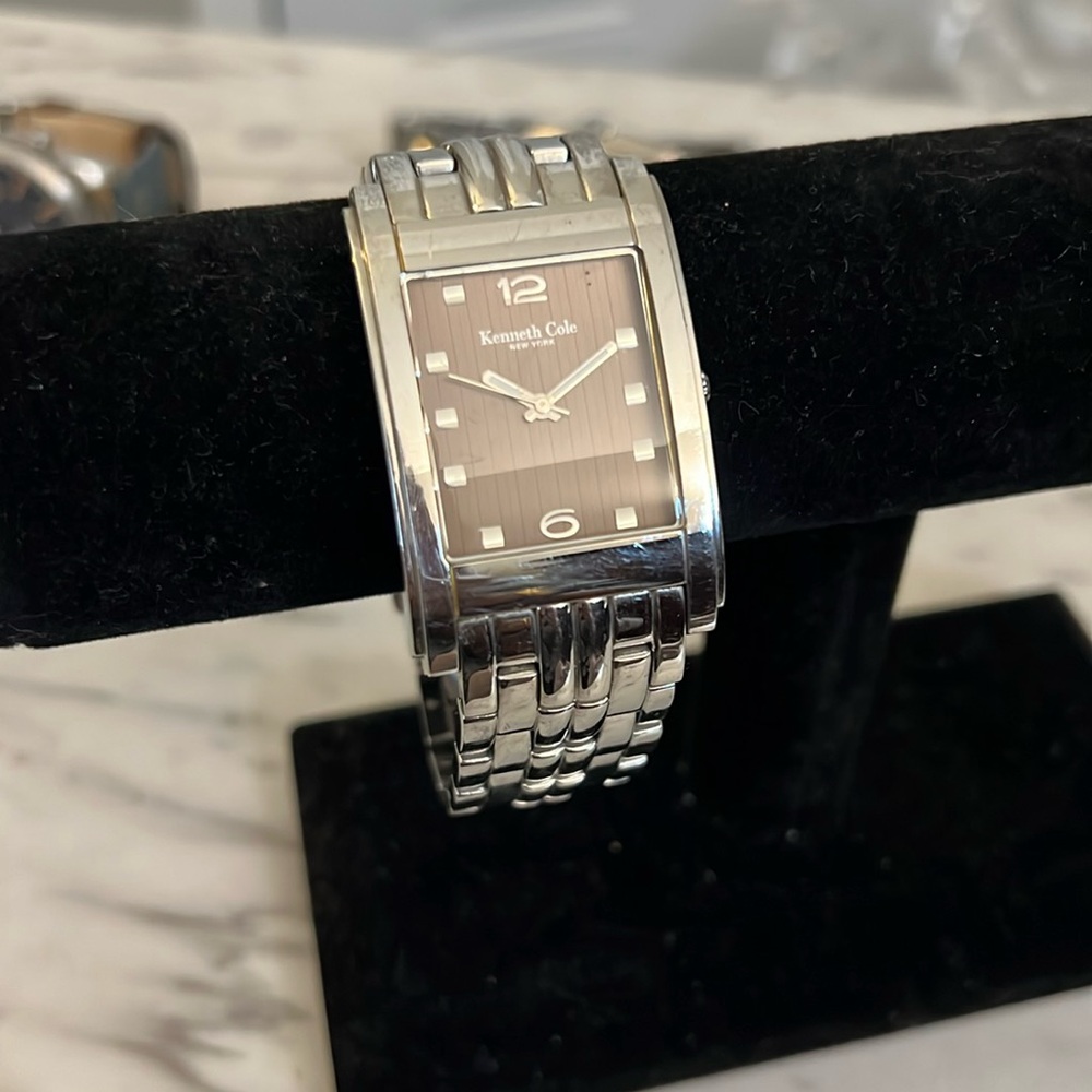 Men's Kenneth Cole Silver Tan Watch